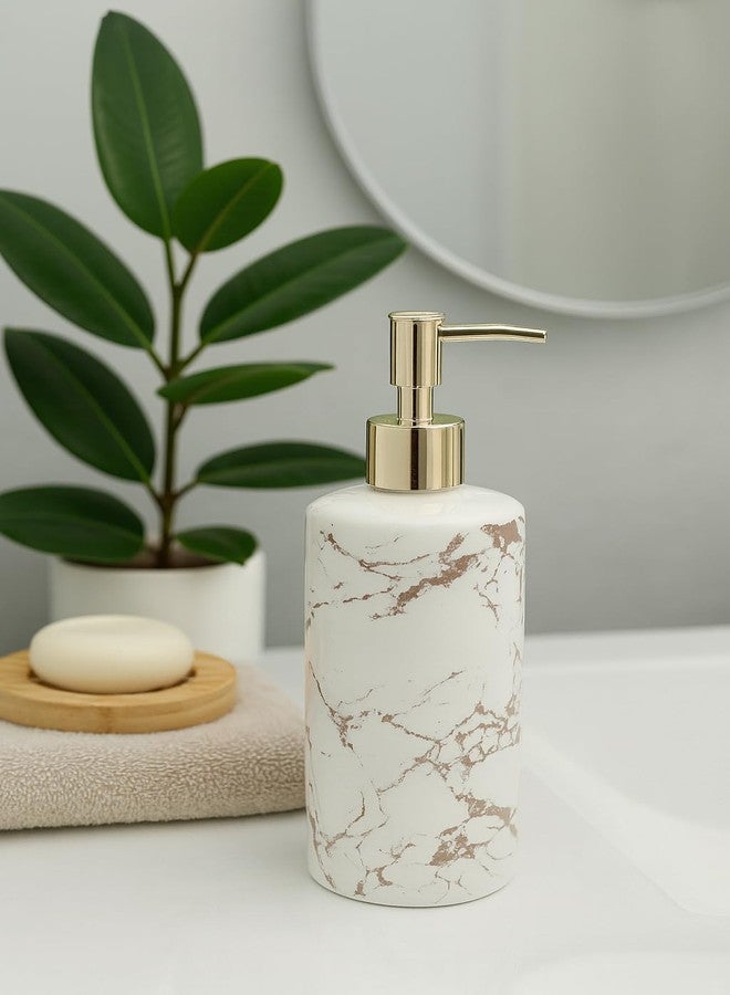 Whizzo Italian Concept Design Ceramic Liquid Soap, Shampoo, Conditioner, Shower Gel Dispenser (500ML, White, 076) - Image 2
